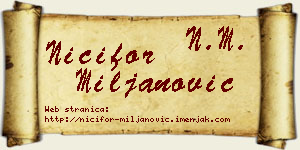 Nićifor Miljanović vizit kartica